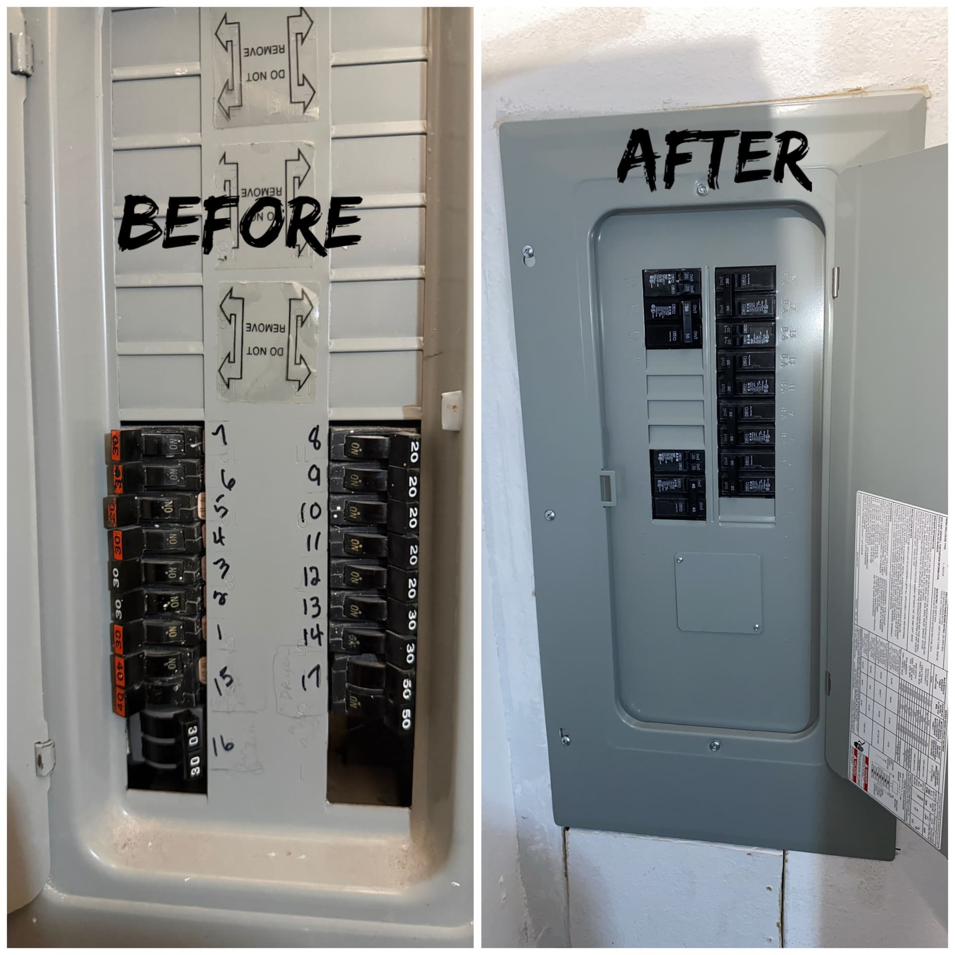 Dangerous FPE Panel Replaced with a Safer 200 Amp Setup in Porter image