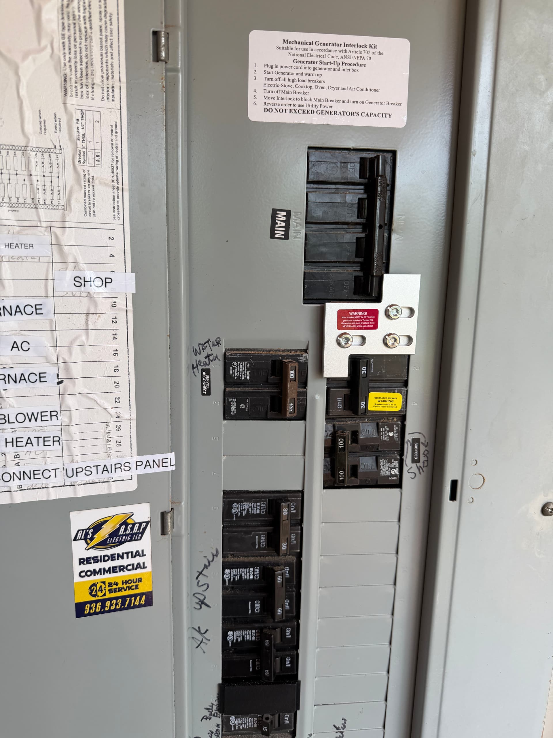 30 Amp Generator Plug and Interlock Kit Install in Kingwood image